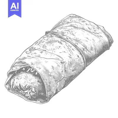 Premium design asset: Hand Drawn Illustration Of A Delicious Burrito Wrap