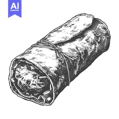 Aset desain premium: A Rolled Food Item Tied With String