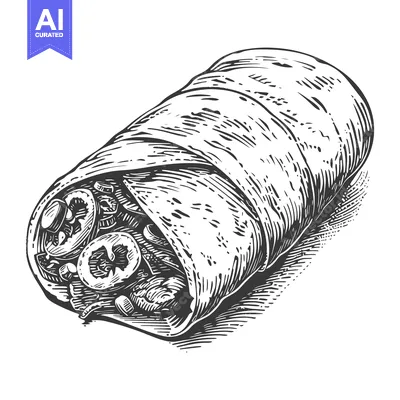 Aset desain premium: Delicious Burrito Filled With Savory Ingredients