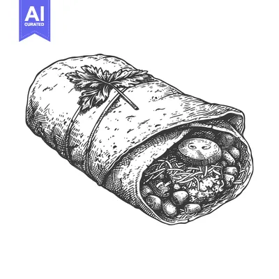 Delicious Burrito Filling Tortilla Wrap Meal