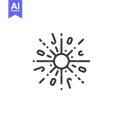 Aset premium populer: Minimalist Burst: Concentric Circle with Radiating Lines and Shapes on
