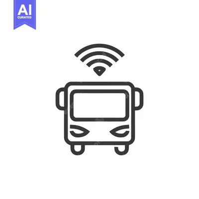 Popular premium asset: Autonomous Bus Icon: Connected Vehicle Technology, Minimalist Design