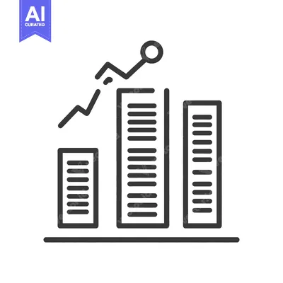 Aset desain premium: An increasing bar graph with a connected trend line above it
