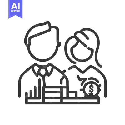 Aset desain premium: A couple standing near an illustration of finances and investment