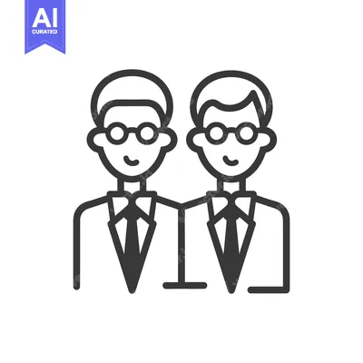 Aset premium populer: Two men in suits embracing with their arms around each other