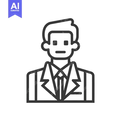 Premium design asset: Simplified illustration of a man wearing a suit and tie