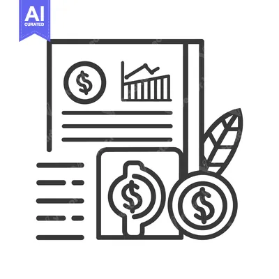 Premium design asset: Financial document with charts and coins representing economic concept