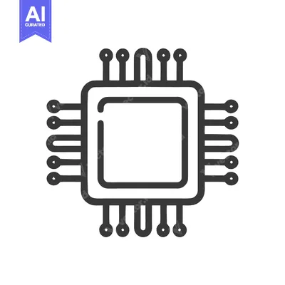 Popular premium asset: Minimalist CPU Icon: Clean Line Art of a Microchip on White Background