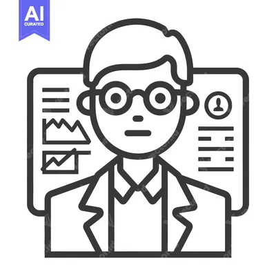 Aset premium populer: A scientist wearing glasses analyzing data displayed on a screen