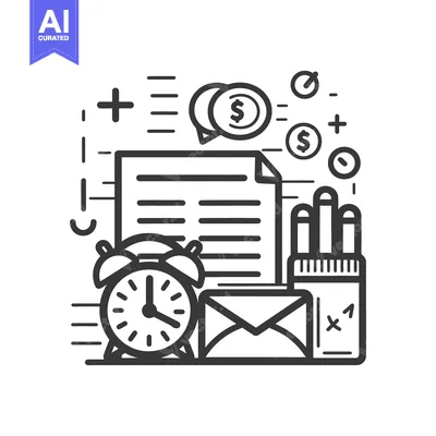 Aset desain premium: Financial planning and time management represented by vector illustrat