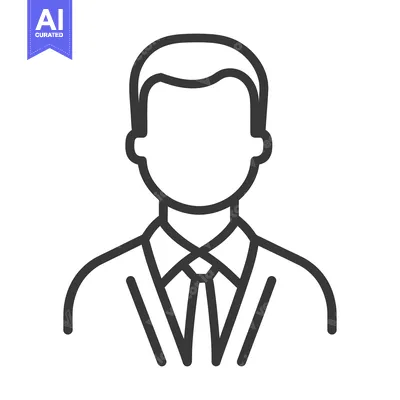 Aset premium populer: A simple stylized depiction of a person with a suit