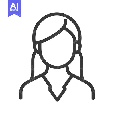 Aset premium populer: Simple illustration of a woman with long hair and a vneck top