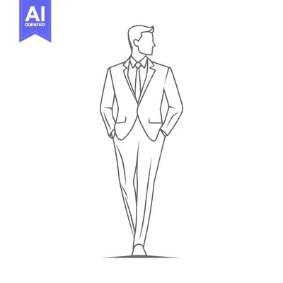 Aset premium populer: A Man in a Suit Facing Away with Hands in Pockets