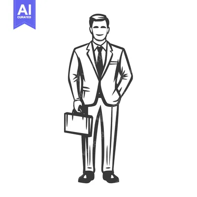 Popular premium asset: A stylized illustration of a suited man with a briefcase
