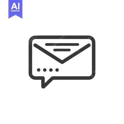Premium design asset: Minimalist Email Chat Icon: Dark Gray Envelope and Speech Bubble Desig