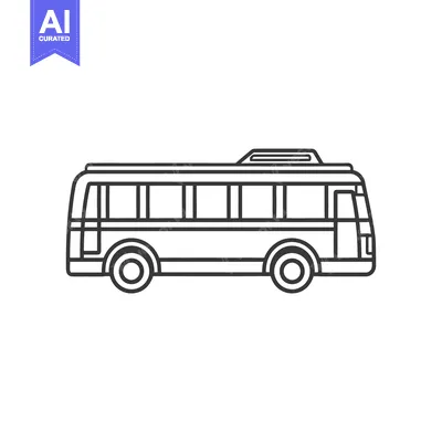 A black and white outline of a passenger transit bus