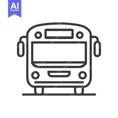 Aset premium populer: Minimalist Bus Icon: Front View, Public Transport Symbol, Line Art