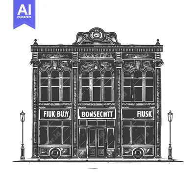 Elegant Vintage Building Facade With Streetlights
