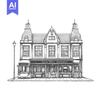 Popular premium asset: Elegant Building and Tram Stop on City Street