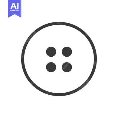 Premium design asset: A simple round button with four holes in a white space