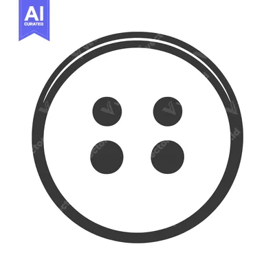 Aset desain premium: A simple round button with four holes used for clothing