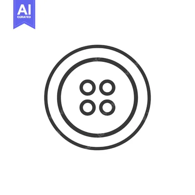 Popular premium asset: Minimalist Button Icon: Circular Design with Four Holes, Outline Style