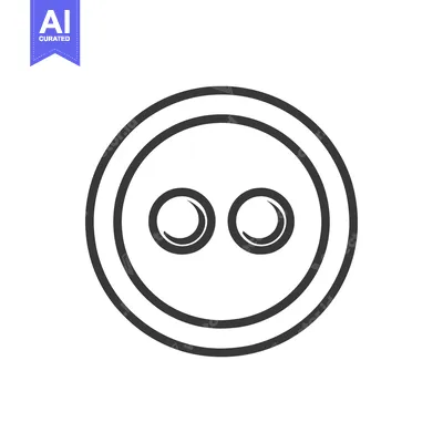 Popular premium asset: Minimalist Line Art: Two-Hole Button Icon on White Background