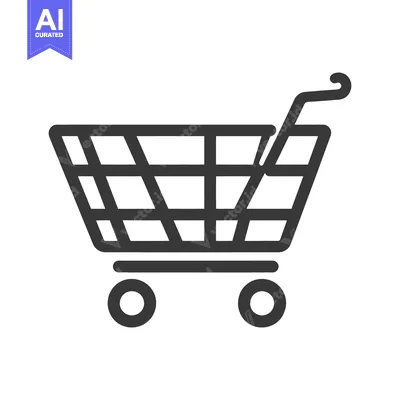 Aset desain premium: A simple graphical illustration of a shopping cart symbol