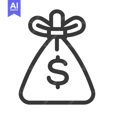 Aset premium populer: A vector graphic of a closed money bag illustration