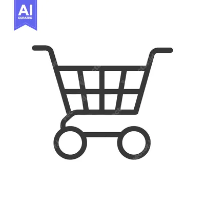 Popular premium asset: A black outlined shopping cart icon on a white background