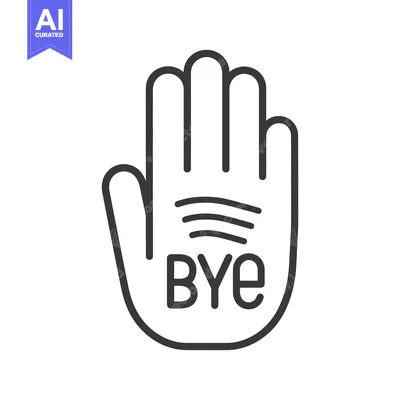 A hand symbol showing the gesture of farewell and goodbyes