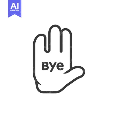 A hand icon shows a gesture saying goodbye in simple outline