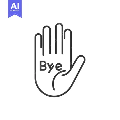 Aset premium populer: A hand raised in gesture signifies a farewell expression