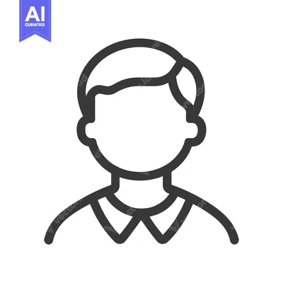 Aset premium populer: Simplified Line Drawing Representation of a Human Male Person