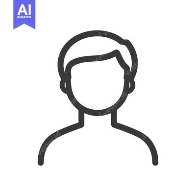 Aset desain premium: A simplistic line drawing of a person depicted from the shoulders up
