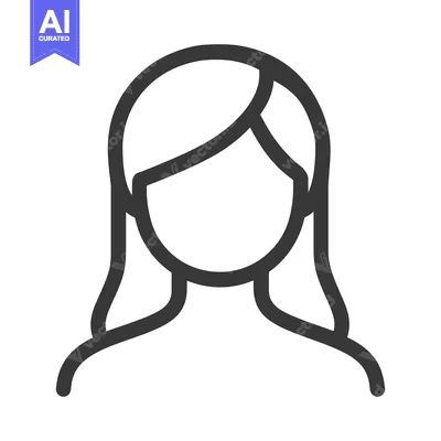 Aset premium populer: Outline of a woman with long hair and a blank face