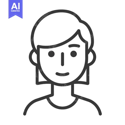 Aset premium populer: A graphic illustration showing the front view of a woman face