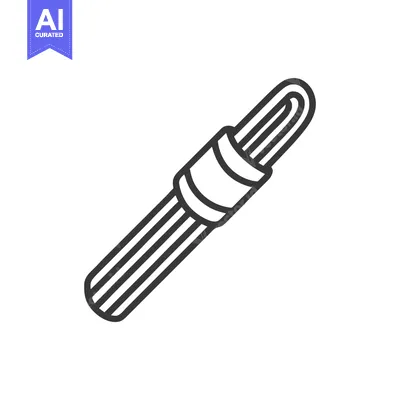 Aset desain premium: Minimalist Vector Illustration of a Fiber Optic Cable Connector on Whi