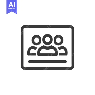 Popular premium asset: Teamwork Icon: Minimalist Group Symbol in Framed Design, Dark Outline