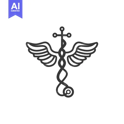Caduceus with Wings and Stethoscope