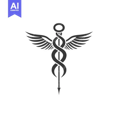 Caduceus with Wings, a Symbol of Medicine and Healing