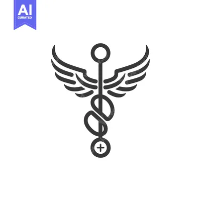 Premium design asset: Caduceus with Wings, Medical Symbol