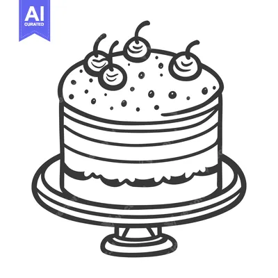 Aset desain premium: A layered round cake with cherries on top of it