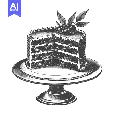 Aset premium populer: Delicious Layered Cake with Blueberries on a Stand