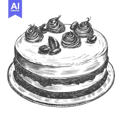 Aset premium populer: Delicious Layered Cake With Cream And Berries