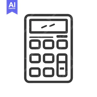 Aset premium populer: Minimalist Calculator Icon: Clean Line Art for Financial Concepts