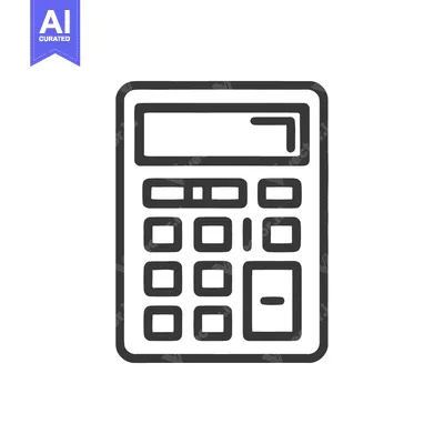 Aset premium populer: Minimalist Calculator Icon: Clean Line Art for Financial Concepts and