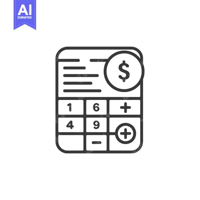 Aset desain premium: Calculator with Dollar Sign and Plus Buttons