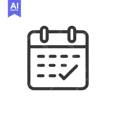 Popular premium asset: Minimalist Calendar Icon with Checkmark, Dark Gray on White Background