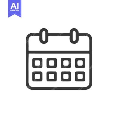Aset premium populer: Minimalist Calendar Icon: Dark Outline on White Background, Schedule R